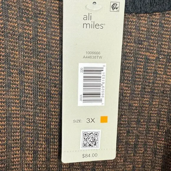 NEW NWT Ali Miles Plus Size 3X Thick Winter Wearable Art Knit Blouse Shirt Top - Picture 2 of 8